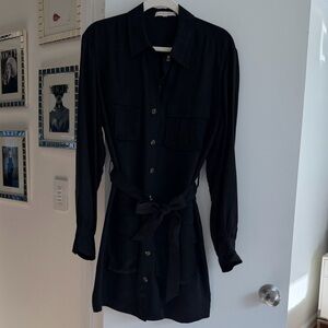 Favorite Daughter Black Collared Shirt Dress